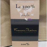 法国空运Francois Pralus100%无糖纯黑巧克力马达加斯加排块100g