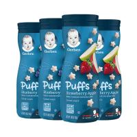 [保税直发]Gerber嘉宝泡芙3段零食组合香蕉 苹果莓 蓝莓桃