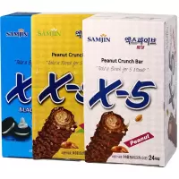 x5韩国进口零食品 三进X-5花生夹心巧克力棒36g*24根(代可可脂)