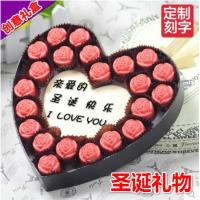 情人节创意礼品心型红玫瑰花刻字巧克力礼盒装送男女朋友生日