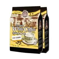 咖啡树马来西亚进口槟城白咖啡无白砂糖二合一速溶咖啡粉450g*2袋