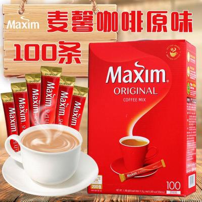 韩国咖啡进口麦馨maxim麦馨摩卡咖啡粉速溶咖啡三合一100条礼盒