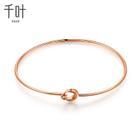 千叶珠宝KEER星扉系列千叶伴月之星18K金手镯K金手链玫瑰金手镯