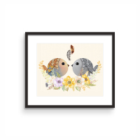 墨斗鱼 电表箱装饰画53*63cm爱情鸟3149客厅多功能小清新装饰画 配电箱电闸箱遮挡画易安装