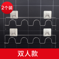 双人款2个 不锈钢浴室拖鞋架厕所壁挂沥水免打孔卫生间置物架挂钩收纳神器