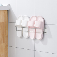 不锈钢双人款一个[质保十年] 1层 浴室拖鞋架墙壁挂式免打孔挂钩卫生间置物架厕所收纳神器架子挂架