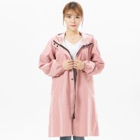 工作服成人罩衣防水男女通用防尘防污防水围裙厨房上班大人护衣|精品风衣式粉色 小号90-110斤