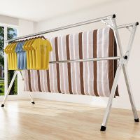 晾衣架落地折叠双杆式室内外阳台挂衣伸缩x型晾衣杆晒被子晒衣物