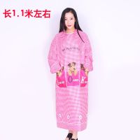 大码加长围裙成人男女韩版时尚可爱厨房长袖罩衣防尘防油工作服|加长三只狗罩衣玫红色