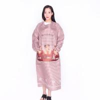 大码加长围裙成人男女韩版时尚可爱厨房长袖罩衣防尘防油工作服|加长三只狗罩衣咖啡色