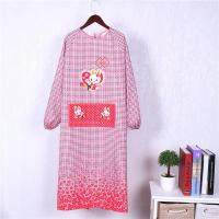 大码加长围裙成人男女韩版时尚可爱厨房长袖罩衣防尘防油工作服|加长爱心兔罩衣红色