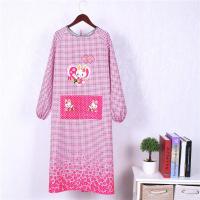 大码加长围裙成人男女韩版时尚可爱厨房长袖罩衣防尘防油工作服|加长爱心兔罩衣玫红色