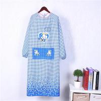 大码加长围裙成人男女韩版时尚可爱厨房长袖罩衣防尘防油工作服|加长爱心兔罩衣蓝色