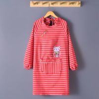 大码加长围裙成人男女韩版时尚可爱厨房长袖罩衣防尘防油工作服|小猫棉布罩衣红色