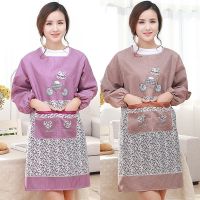 上班工作服女矮个子罩衣围裙男长袖女士做饭韦群防尘衣服外穿围衣|自行车罩衣[咖+紫]2件装推荐