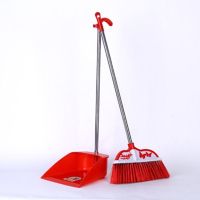 折叠扫把簸箕三件套套装家用梳齿扫头发神器懒人扫帚软毛扫把旋转|蝴蝶款红色两件套