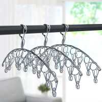 夹子晾衣架多功能家用晒袜子神器不锈钢凉内衣内裤晾晒架宿舍学生