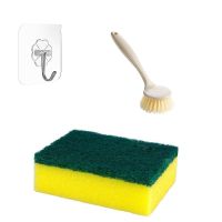 大号洗碗海绵擦清洁刷子纳米魔力擦刷锅洗锅神器家用洗碗布百洁布|+4个长柄锅刷送4个挂钩A 10片大号海绵刷