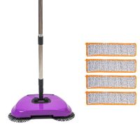 扫地机手推式吸尘器家用软扫把簸箕套装组合魔法扫帚笤帚家用拖把|紫色共布【推荐】
