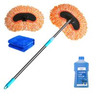 洗车拖把车刷擦车拖把除尘掸子清洁工具车用拖把伸缩用品纯棉拖把|纳米洗车刷+备用头+洗车液+毛巾