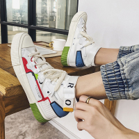 胜耐尅格精品精选特卖男鞋秋季韩版潮流涂鸦布鞋防臭男士高帮帆布潮鞋休闲百搭板鞋冬季正品打折折扣