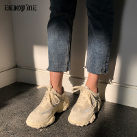 ENJOY'ME简单运动鞋厚底系带百搭老爹鞋20春季新款女鞋