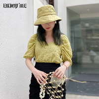 ENJOY'ME两穿方领上衣褶皱泡泡袖20春季女装新品