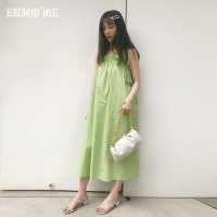 ENJOY'ME吊带净色连衣裙日系长款荷叶20春季女装新品