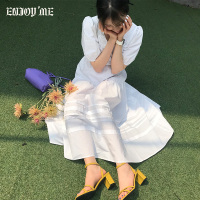 ENJOY'MEV领绑带连衣裙泡泡袖系带拼接减龄20春季女装新品