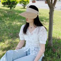 ENJOY'ME修身蕾丝上衣V领透视泡泡袖T恤20夏季女装新品