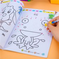 儿童画画本涂色书填色本绘本2-3-6岁宝宝涂鸦幼儿绘画图画连线画|连线涂色画画书随机3本+24色蜡笔