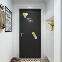 静音隔音神器卧室自粘整张毛毡门贴纸防盗门改造北欧入户旧木翻新|黑色5mm厚裁剪门锁猫眼 中