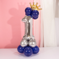 周岁宝宝生日派对装饰气球立柱女朋友大号数字场景布置品路引儿童|夜蓝色数字路引1