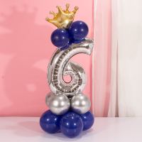 周岁宝宝生日派对装饰气球立柱女朋友大号数字场景布置品路引儿童|夜蓝色数字路引6