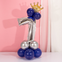 周岁宝宝生日派对装饰气球立柱女朋友大号数字场景布置品路引儿童|夜蓝色数字路引7