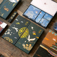 ins风烫金便利贴480张故宫复古仙鹤韩国创意可爱便签纸可粘一套盒