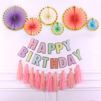 一周岁简洁生日用品套餐男女孩宝宝气球布置场景装饰背景墙ins|糖果色套餐B