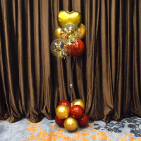网红金色大桌飘地飘气球支架套餐生日装饰结婚礼婚房布置周岁|香槟色金属金心气球树