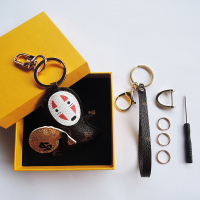 包挂男女车暴富男挂件钥匙挂饰雪纳瑞犬潮品无脸男|咖色无脸男配扣+细手绳+马蹄扣