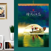 美女明星自然风景挂历日历中国风家用挂墙式ins风打卡记事新年大号|7张大号-烟雨江南FC019(49.5*69.5cm)