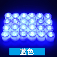 万圣节布置用品浪漫生日求婚创意心形电子求爱表白led灯电子蜡烛|电子蜡烛-蓝光24只