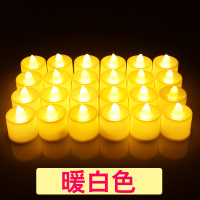 万圣节布置用品浪漫生日求婚创意心形电子求爱表白led灯电子蜡烛|电子蜡烛-暖白光24只
