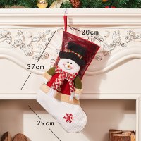 精品糖果袋大号装饰品圣诞袜子礼物雪人鹿老人礼品袋圣诞袜子挂件|公仔雪人袜