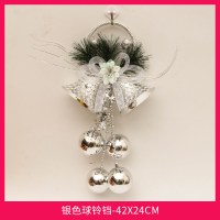 圣诞双铃铛钟挂件圣诞树装饰品挂饰圣诞节装饰品铃铛串挂件|银色