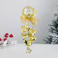 圣诞双铃铛钟挂件圣诞树装饰品挂饰圣诞节装饰品铃铛串挂件|金色小鹿铃铛