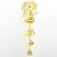 圣诞双铃铛钟挂件圣诞树装饰品挂饰圣诞节装饰品铃铛串挂件|黄色蝴蝶结铃铛