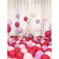 100个场景布置气球加厚防爆汽球装饰品龙搞活动儿童卡通网红马克|加厚粉紫红混搭[100个装]