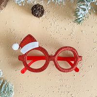 圣诞节新款女可爱可爱头饰搞怪雪人饰品装饰眼镜老人卡通卡通创意|红色圣诞帽眼镜
