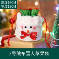 平安夜年圣诞节装饰品儿童礼物糖果袋2020礼品礼盒苹果袋小手提袋|2号绒布圣诞雪人苹果袋