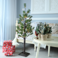 圣诞布置装饰品场景布置小夜灯diy灯串节日装扮活动氛围松果饰品|1.2米松针款圣诞树价